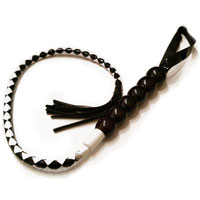 Great Ecstasy Knitting Whip - Black & White 72cm