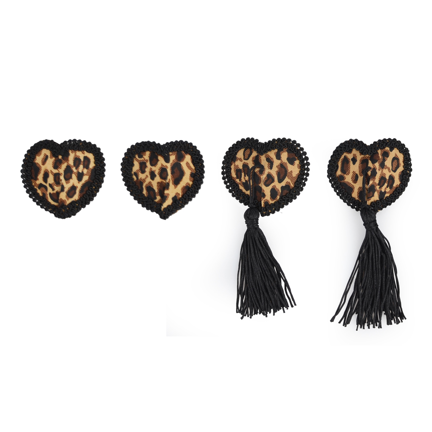 Toynary SM05 Leopard Heart Shape Nipple Covers