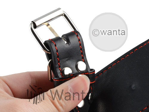 Wanta.co.uk - Toynary SM16 Heart Patterned Leather Handcuffs Black