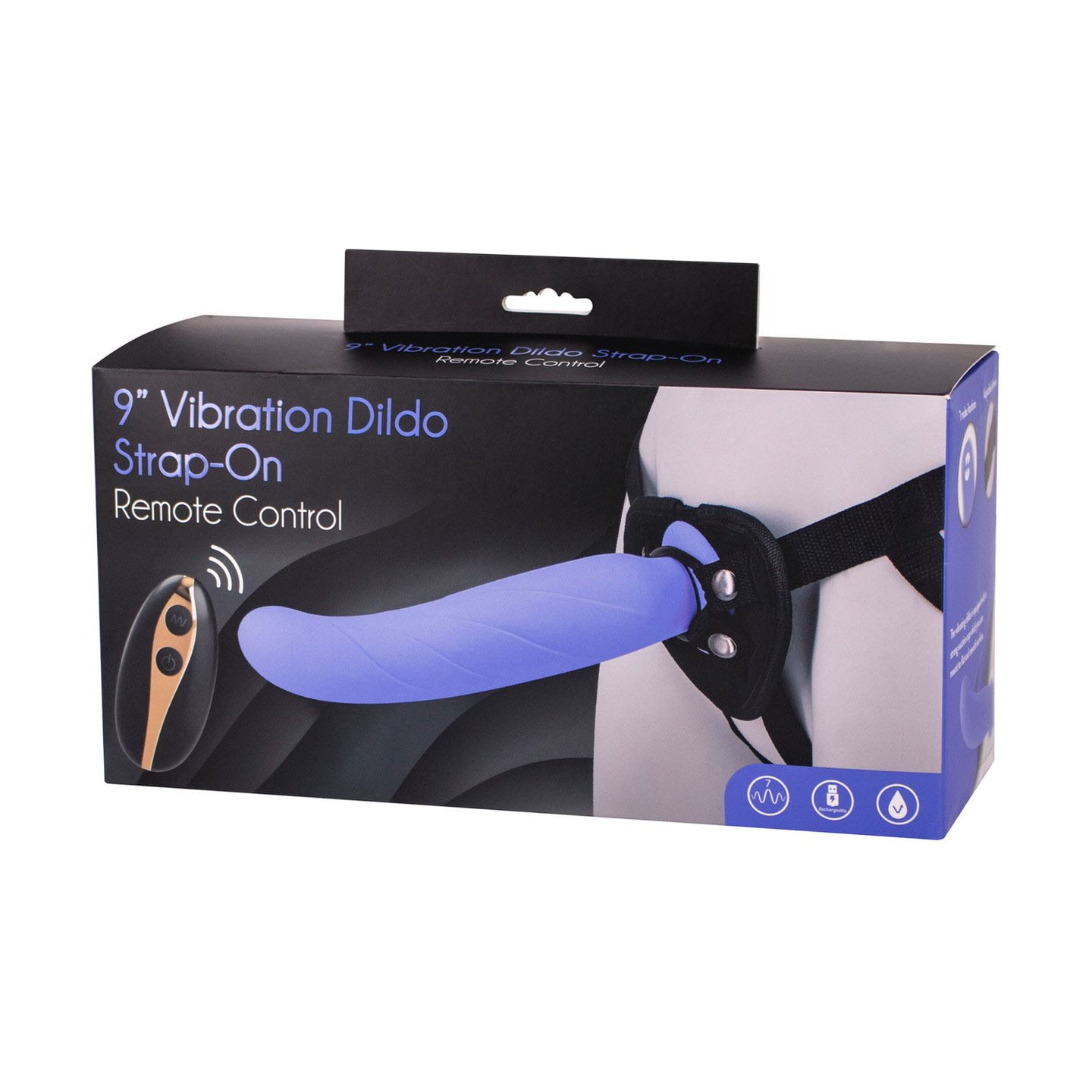 Seven Creations 9 Vibration Dildo Strap-on Purple 9 inch